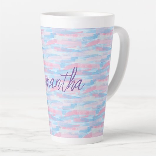 Waterverf schilder artistieke pastelkleur latte mok (Rechterhoek)