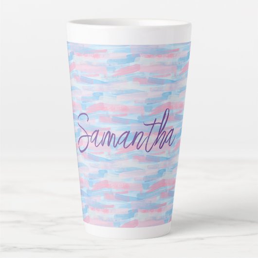 Waterverf schilder artistieke pastelkleur latte mok (Voorkant)