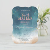 Waterverf Schilder Glitter Sweet 16 Kaart (Staand voorkant)