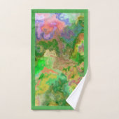 Waterverf Schilder Groene Gele Turquoise Bad Handdoek (Handdoek)