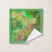 Waterverf Schilder Groene Gele Turquoise Bad Handdoek (Wasdoekje)
