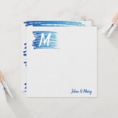 Waterverf Schilder met monogram Kaart (Voorkant / Achterkant in situ)