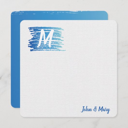 Waterverf Schilder met monogram Kaart (Voorkant / Achterkant)