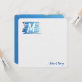 Waterverf Schilder met monogram Kaart (Voorkant / Achterkant in situ)