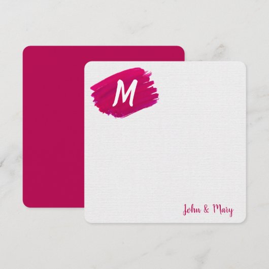 Waterverf Schilder met monogram Kaart (Voorkant / Achterkant)