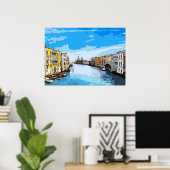 Waterverf schilder van Venetië, Italië Poster (Thuiskantoor)
