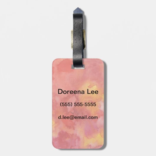 Waterverf schilderachtergrond. bagagelabel (Achterkant verticaal)