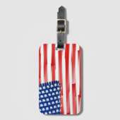 Waterverf schilderde Amerikaanse vlag Bagagelabel (Voorkant (verticaal))