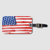 Waterverf schilderde Amerikaanse vlag Bagagelabel (Voorkant (horizontaal))