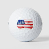 Waterverf schilderde Amerikaanse vlag Golfballen (Voorkant)