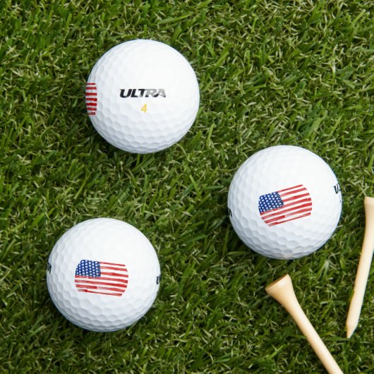 Waterverf schilderde Amerikaanse vlag Golfballen (Insitu Gras)