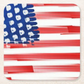 Waterverf schilderde Amerikaanse vlag Kartonnen Onderzetters (Voorkant)