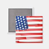 Waterverf schilderde Amerikaanse vlag Magneet (Voorkant / Achterkant)
