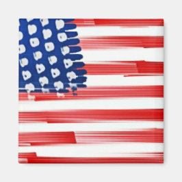 Waterverf schilderde Amerikaanse vlag Magneet