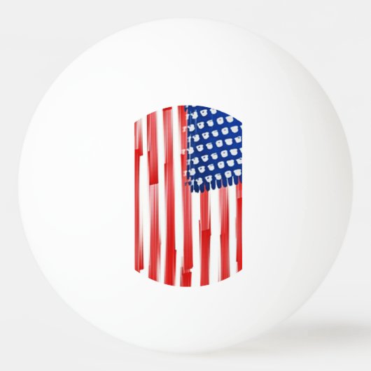 Waterverf schilderde Amerikaanse vlag Pingpongbal (Achterkant)