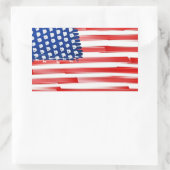Waterverf schilderde Amerikaanse vlag Rechthoekige Sticker (Tas)