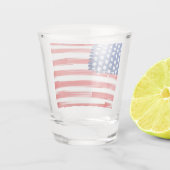 Waterverf schilderde Amerikaanse vlag Shot Glas (Achterkant)