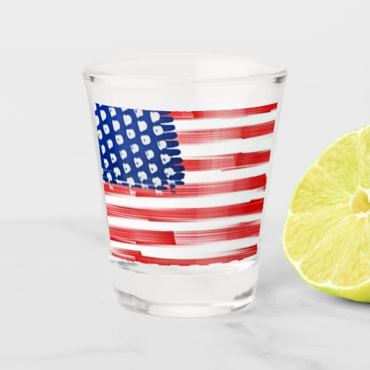 Waterverf schilderde Amerikaanse vlag Shot Glas (Voorkant)