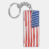Waterverf schilderde Amerikaanse vlag Sleutelhanger (Voorkant Links)