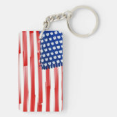 Waterverf schilderde Amerikaanse vlag Sleutelhanger (achterkant)