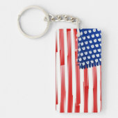 Waterverf schilderde Amerikaanse vlag Sleutelhanger (Voorkant)