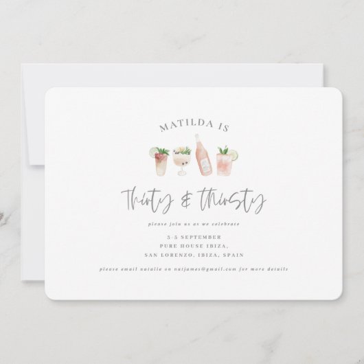 waterverf schilderde drinken 30 & 30 aankondiging (Voorkant)