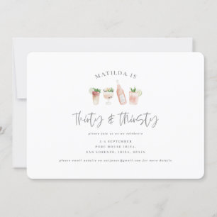 waterverf schilderde drinken 30 & 30 aankondiging