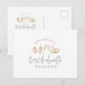 waterverf schilderde drinken bachelorette weekeind uitnodiging briefkaart (Voorkant / Achterkant)