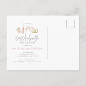 waterverf schilderde drinken bachelorette weekeind uitnodiging briefkaart (Achterkant)