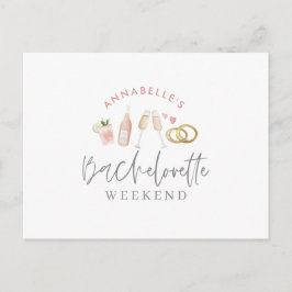waterverf schilderde drinken bachelorette weekeind uitnodiging briefkaart