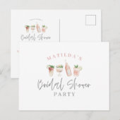 waterverf schilderde drinken vrijgezellenfeest par uitnodiging briefkaart (Voorkant / Achterkant)