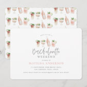 waterverf schilderde drinken weekend bachelorette aankondiging (Voorkant / Achterkant)