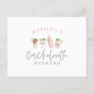waterverf schilderde drinken weekend bachelorette uitnodiging briefkaart