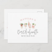 waterverf schilderde drinken weekend bachelorette uitnodiging briefkaart (Voorkant / Achterkant)