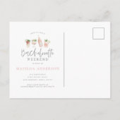 waterverf schilderde drinken weekend bachelorette uitnodiging briefkaart (Achterkant)