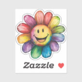 Waterverf schilderde glimlachende bloem sticker (Vel)