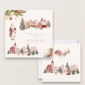 waterverf schilderde vrolijk kerstfeest feestdagenkaart