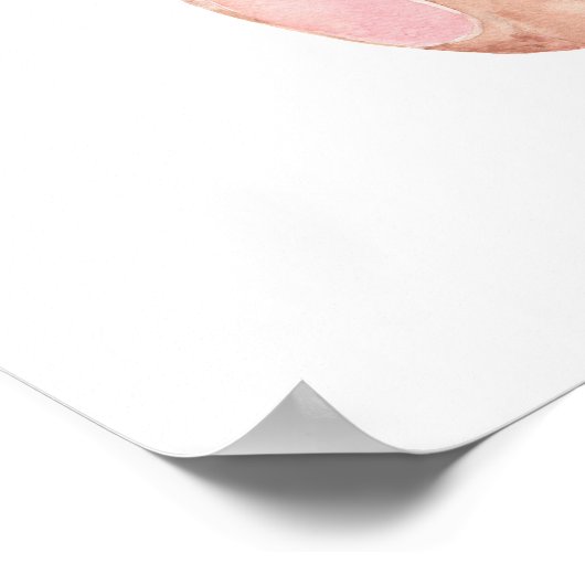 Waterverf schilderde Whimsical Bunny Rabbit Cute Poster (Hoek)