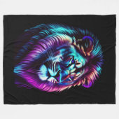 Waterverf Schilderen Blauwe Paarse Leeuw Fleece Deken (Voorkant (Horizontaal))