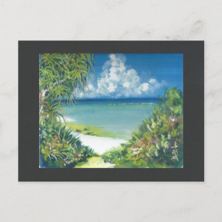 Waterverf Schilderen Briefkaart Okinawa Shore