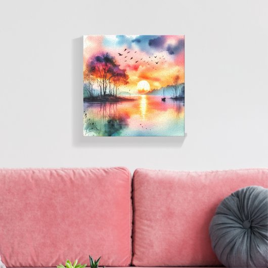 waterverf schilderen canvas afdruk (Insitu (Woonkamer))