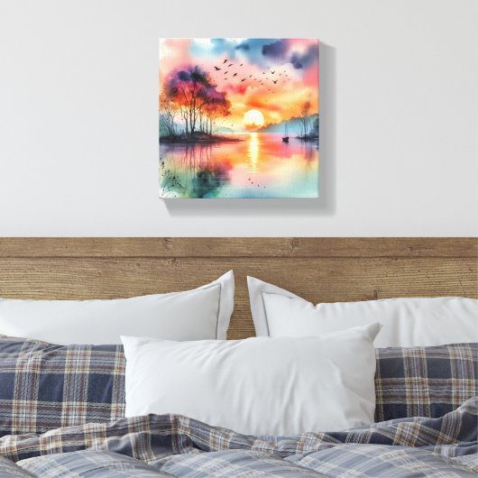 waterverf schilderen canvas afdruk (Insitu (Slaapkamer))