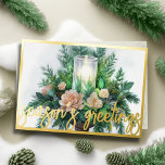 Waterverf Schilderen Evergreen Candle Christmas Feestdagen Kaart<br><div class="desc">Vakantiegerelateerde items ontworpen door Umua. Gedrukt en verzonden door Zazzle of hun gelieerde ondernemingen.</div>