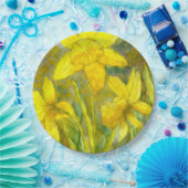 Waterverf schilderen, Gele bloemen Kunst, Daffodil Papieren Bordje (Feest)