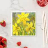Waterverf schilderen, Gele bloemen Kunst, Daffodil Servetten (Insitu)