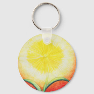 waterverf schilderen gele bloemschuur sleutelhanger