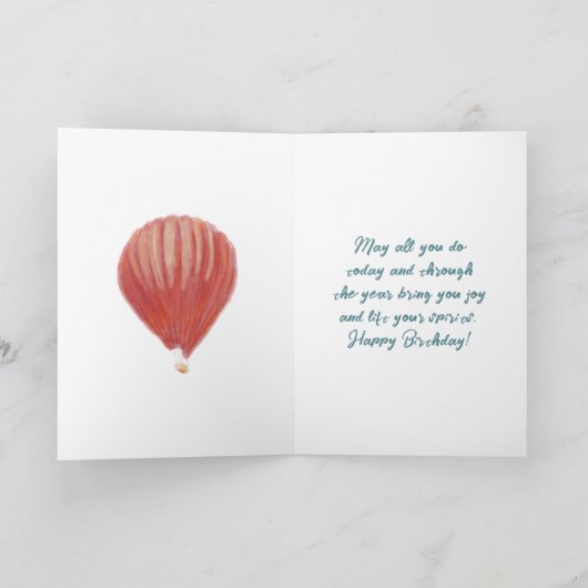 Waterverf Schilderen Hete Luchtballonnen Verjaarda Feestdagen Kaart (Binnen)