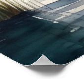 Waterverf Schilderen Kano Lake Dock Mountain 5:4 Poster (Hoek)