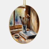 Waterverf schilderen keramisch ornament (Rechts)