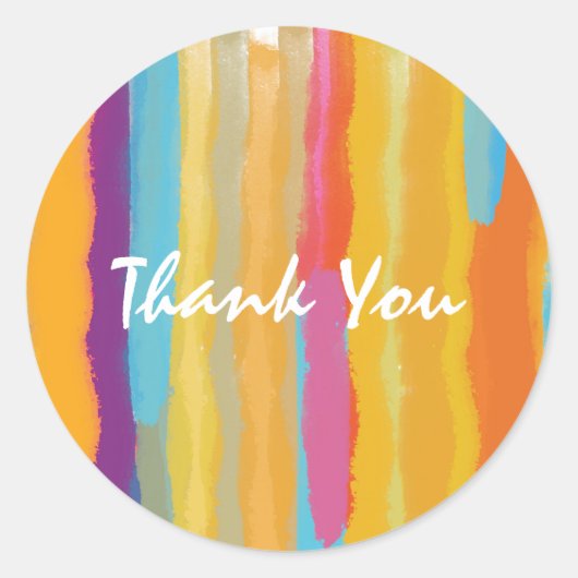 Waterverf Schilderen Kunst & Ambachten Party Stick Ronde Sticker (Voorkant)